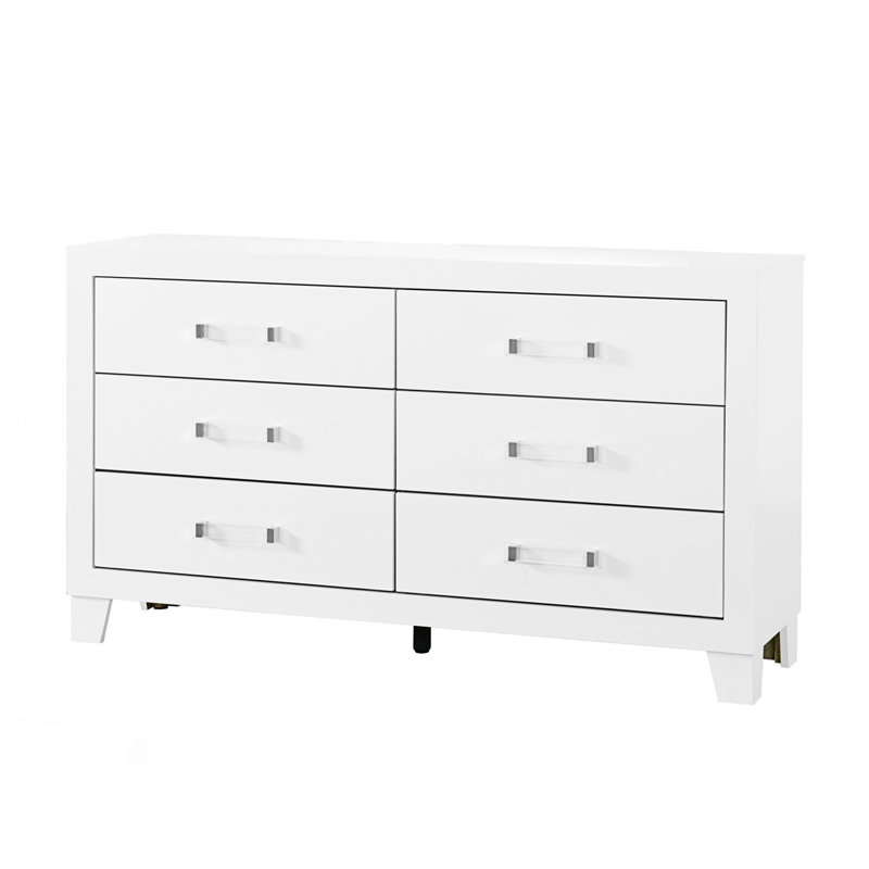 Commode 6 tiroirs avec quincaillerie en acrylique