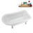 58" Streamlin Clawfoot Tub,Tray,Drain, Clawfeet-101628928-102219865