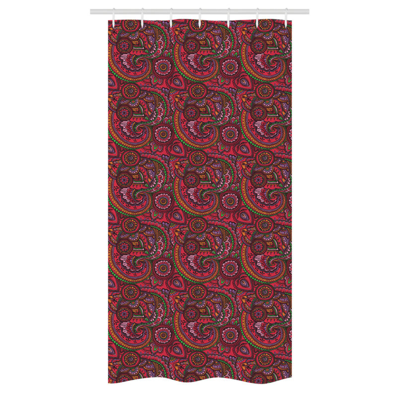 Paisley Shower Curtain with Hooks Included, 72" H x 36" W