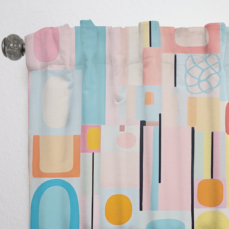 Rideau obscurcissant rose Mid Century Playful Patterns V - Mid-Century, L 52 po x L 108 po
