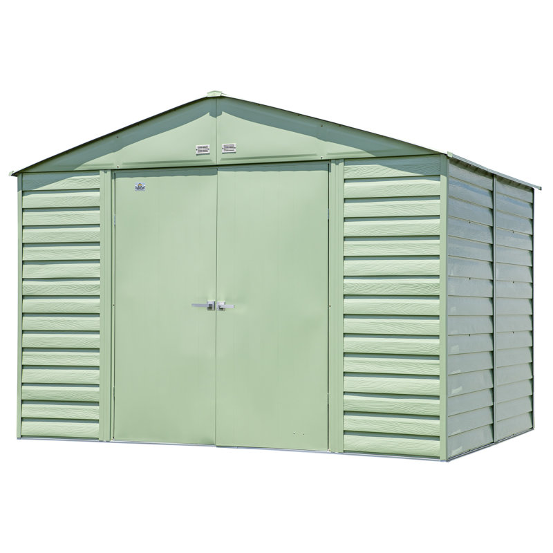 Select Steel Storage Shed Steel Storage Shed, 10X12, Sage Green, Sage Green, 10 ft. W x 12 ft. D