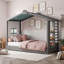 Lit simple avec lit gigogne et tablettes latérales-133339084