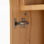 Grand garde-manger arqué avec tablettes de porte, armoire de rangement de cuisine de ferme avec tablettes ouvertes et réglables, tiroir caché et porte en verre, armoire-129434440