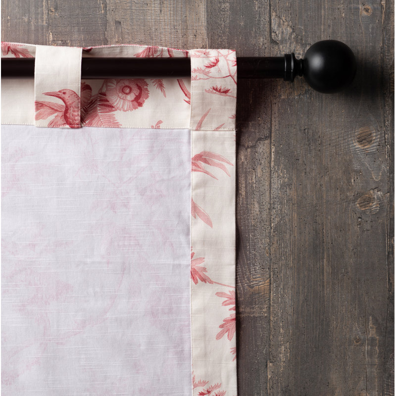 Panneau de rideau simple semi-diaphane avec passe-tringle 100% coton, Rose, L 50 po x L 84 po