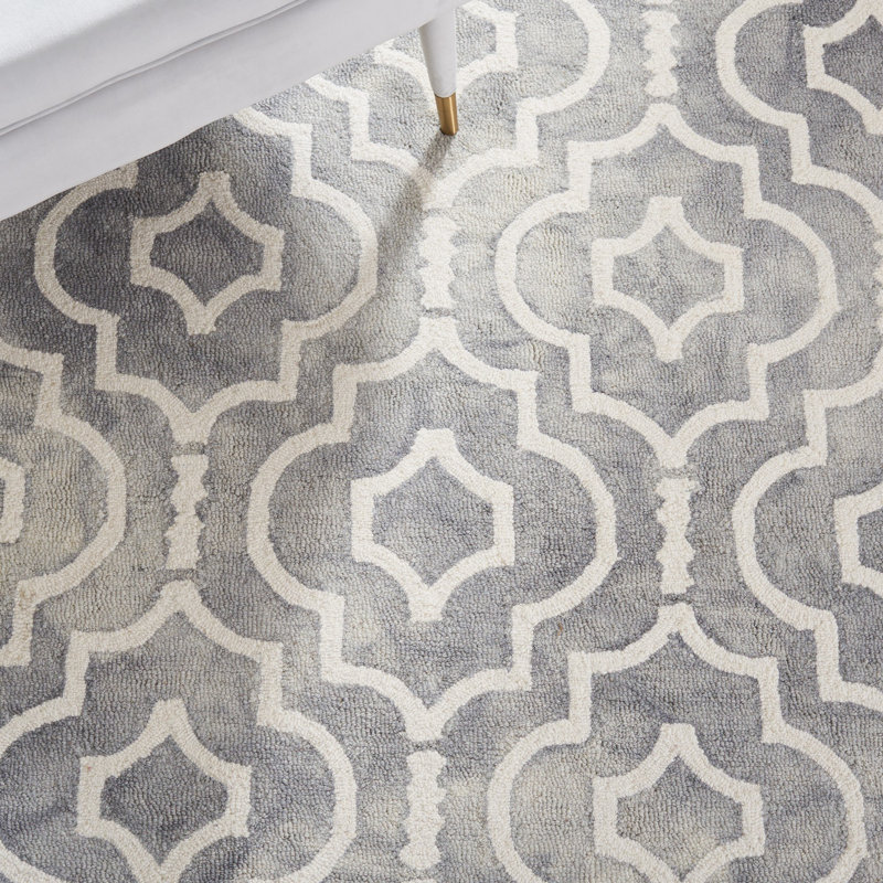 Berman Hand Tufted Wool Geometric Rug, Round 5'