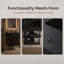 Meuble-lavabo mural 24 po, tiroirs noirs doux, lavabo à quartz noir mat, 2 tiroirs-130188963