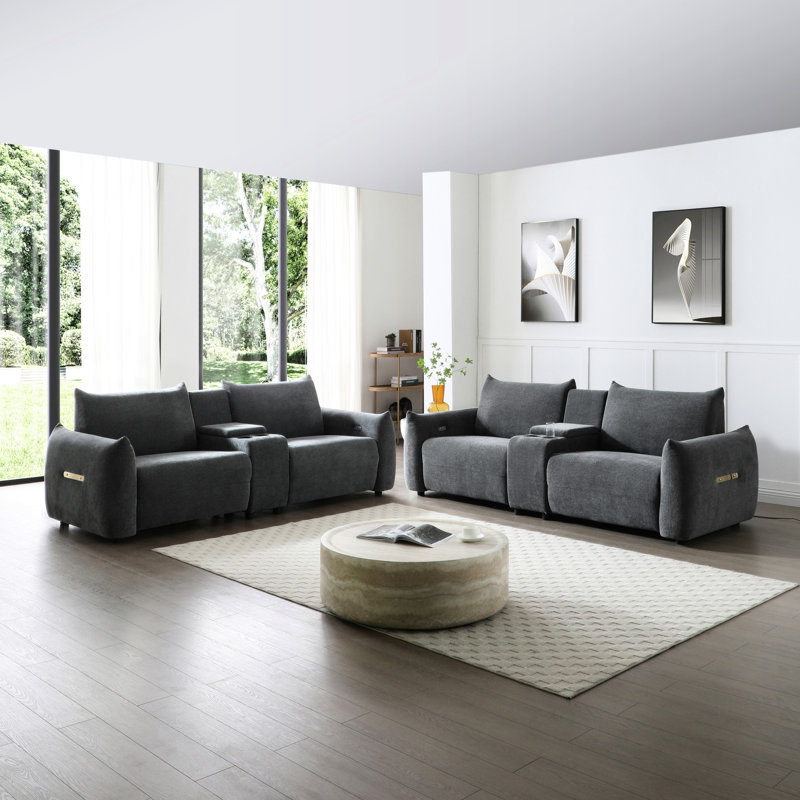 Fauteuil inclinable de salon moderne, lin gris foncé et équipement portuaire avec