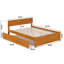 Lit plateforme en bois massif avec pied de lit et gigogne Orlando-96140338
