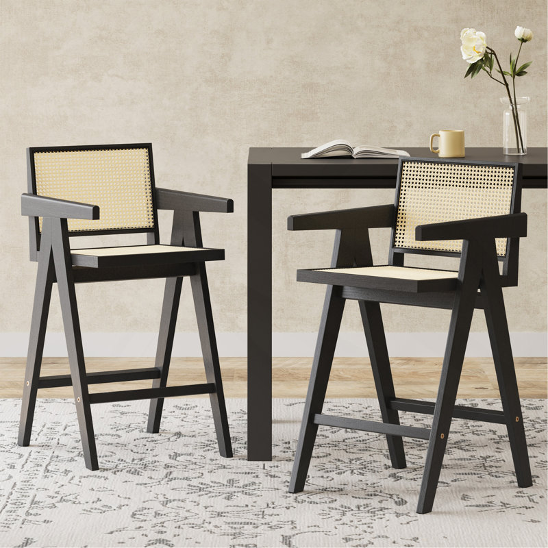 Tabouret de bar moderne 27 po avec siège canne 27 po
