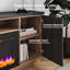 Meuble télé 68 "avec foyer électrique, centre de divertissement de couleur mixte avec tablettes réglables et foyer, noir espresso