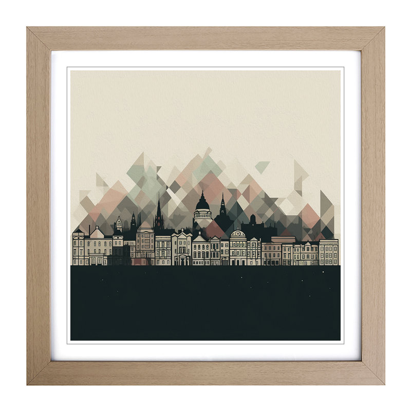City Of Belfast Minimalism - Framed Print, Oak