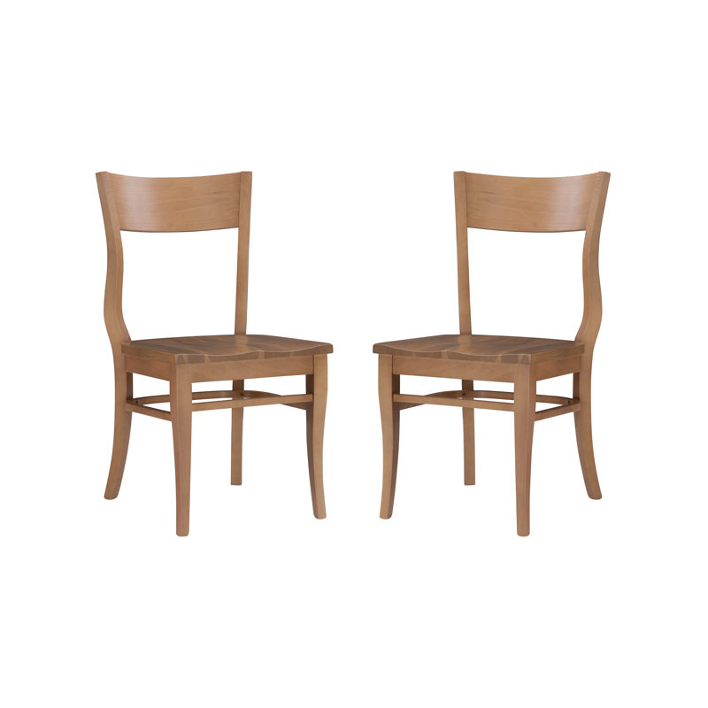 Chaise d'appoint en bois massif Alizet, Naturel
