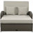 PE Wicker Rattan Double Chaise Lounge, 2-Person Reclining Daybed With Adjustable Back And Cushions, Free Furniture Protection Cover-16567800