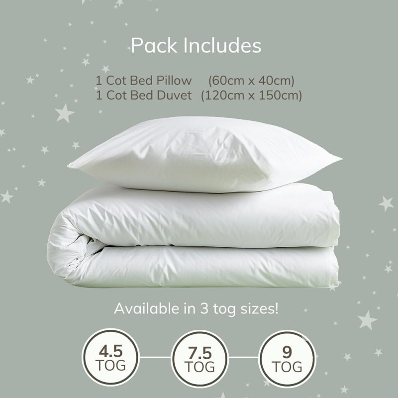 Reversible Toddler Duvet & Pillow Set, 9 Tog