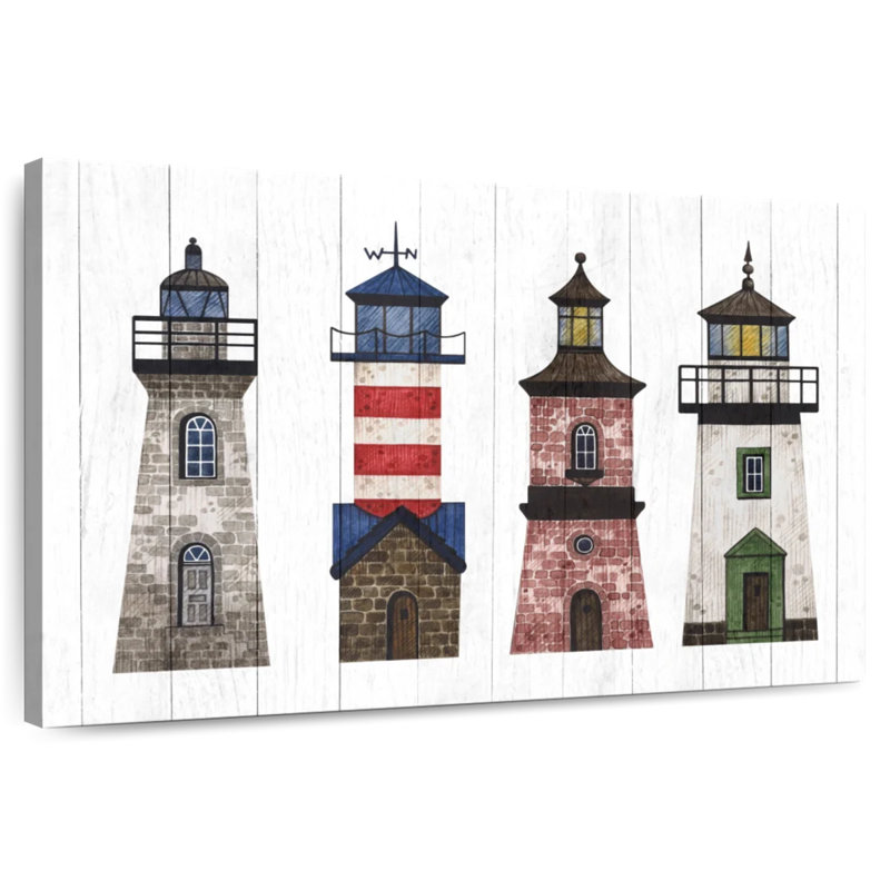 Aletra Wood Style Lighthouse Row, 32" H x 48" W