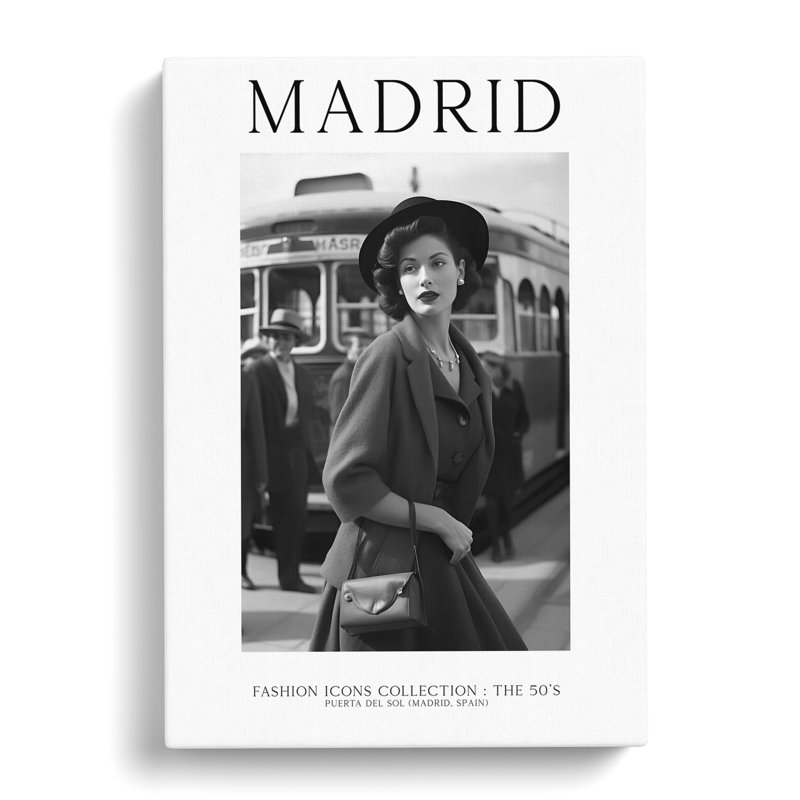 XMKTMKT-220 Fashion Icons Woman Madrid Spain - Wrapped Canvas