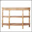 Console en bois fabriquée à la main avec garniture tissée à la main, tablettes de rangement à 3 niveaux, table d'entrée ovale avec pieds sculptés, table d'appoint rustique Coastal Farmhouse, table de canapé d'entrée de 49 pouces