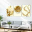 «Golden Floral and Leaf», reproduction d'art sur toile tendue sur toile (ensemble de 3)-119637168
