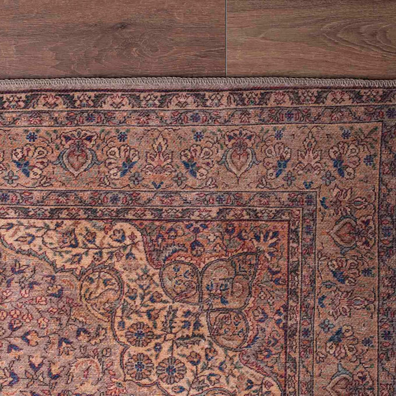 Tapis luxueux lavable à la machine, 4,9 x 7,5 pieds, 100% polyester, 1850 g / m², hauteur des poils: 0,2 pouce | Envers écologique en polyester recyclé | Parfait pour le salon et la chambre à coucher, conception douce et durable