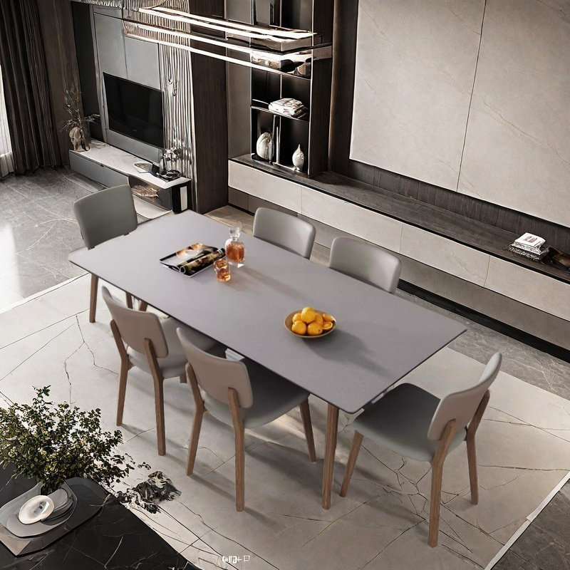 Rectangular home table and chair combination, 29.50"H x 59.00"L x 31.40"W