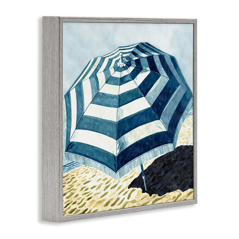 Parasol rayé par Ziwei Li, H 17 po x l 17 po x P 1,5 po, Estampe numérique Farmhouse