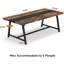 Table de conférence rectangulaire moderne pour 6 à 8 personnes, bureau de direction avec structure en métal durable, grande surface de travail pour la réunion du conseil et la collaboration d'équipe-2050662209-2050662208