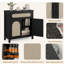 Petite armoire 29,9 po en rotin avec rangement, armoire-bar de cuisine avec portes et tiroir