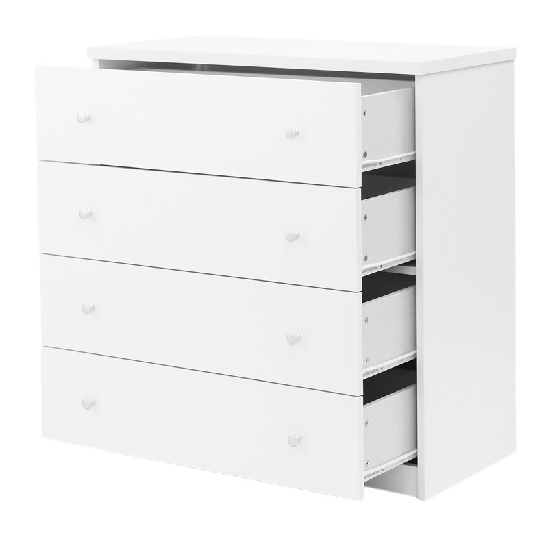 Ingrassia 4-Drawer Chest of Drawers, Storage, Tall Bedroom Furniture, White