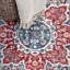 Tapis perse moderne bleu marine / rouge à motif médaillon marocain rétro Blazek-131441123
