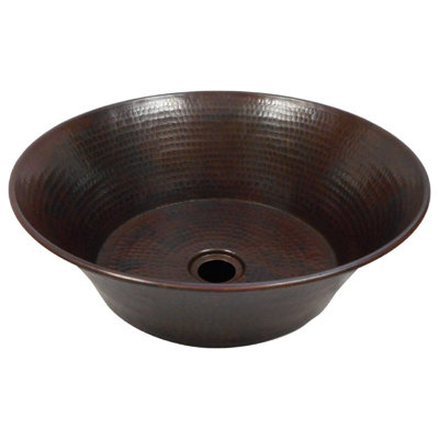 Lavabo vasque de salle de bain rond en cuivre 15 po style Cazo