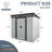 6Ft X 5Ft Outdoor Metal Storage Shed With Lockable Sliding Doors And Transparent Plate For Garden, Lawn-123375693