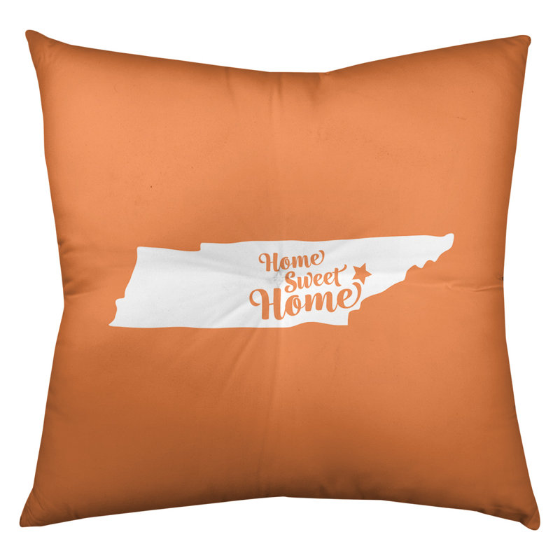 Reversible Throw Pillow, Durham, 26" x 26", Orange