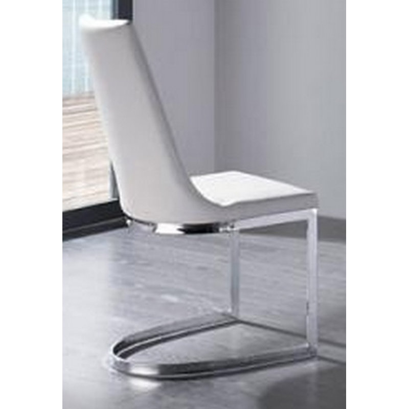 Chaise de salle à manger rembourrée Jessup, Blanc