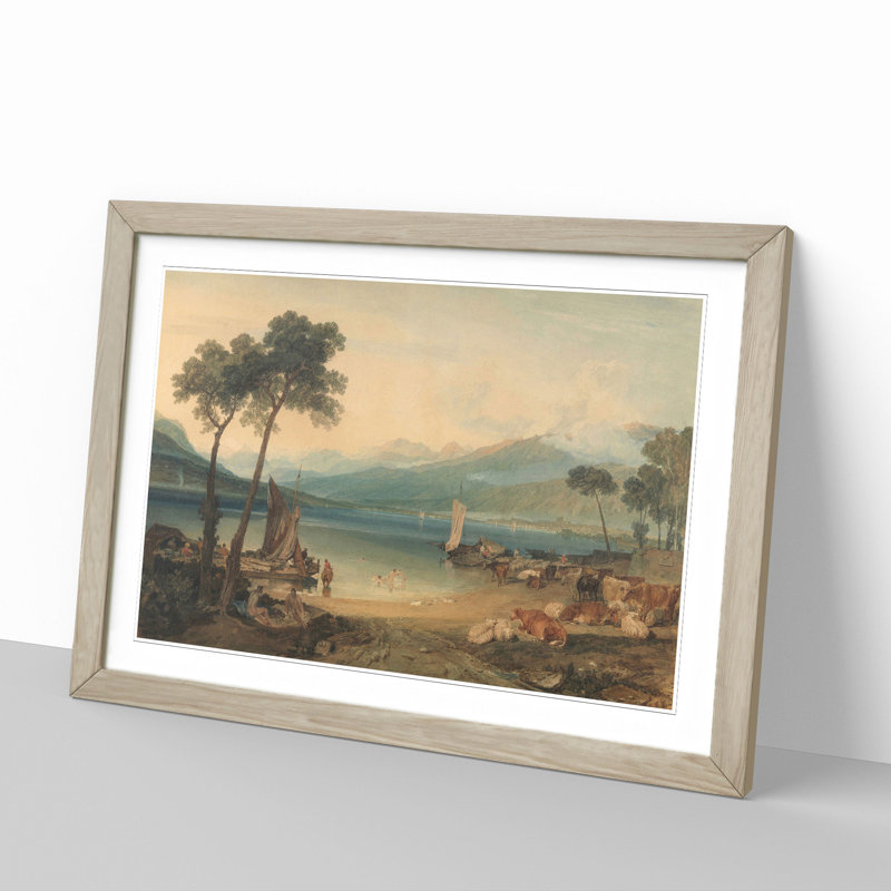Lake Geneva by Joseph Mallord William Turner - Framed Print, Oak Framed, 48cm H x 65cm W x 2cm D