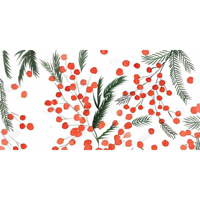 Mistletoe leaf pattern - 15.75"x31.50" Desk mat
