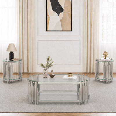 3 Pieces Living Room Table Set