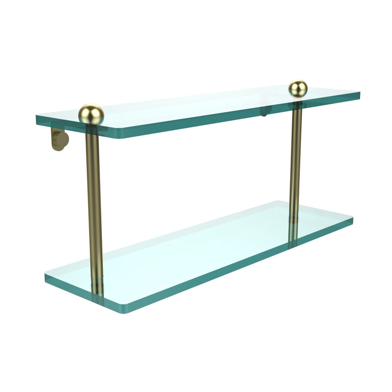 Morosini 2 Piece Tiered Shelf, 16", Satin Brass