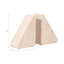 Elegant Travertine Stone Triangle Bookends, Tan Color, Perfect for Home Decor and Organization, Set