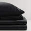 Drap-housse noir luxueux 100% satin noir 7 pièces, surface lisse, réduit la casse des cheveux