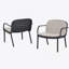 Fauteuil club d'extérieur en PP, structure noire avec coussin beige, ensemble de 2-78728946