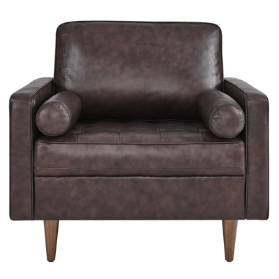 Fauteuil en cuir fleur Valor