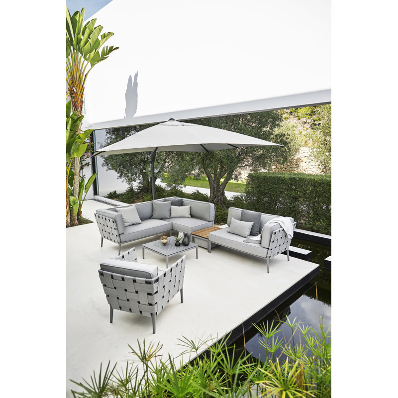 Conic Patio Chair with Cushions, Light Gray