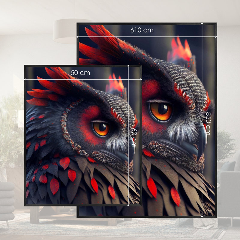 Single Picture Frame LED Illuminated Wall Art Wall Art on Glass / Aluminium, 60cm H x 50cm W