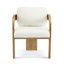Ensemble de 2 chaises de salle à manger avec dossier coussiné, tissu blanc bouclé, structure en bois massif de couleur naturelle-1699685228-1699685224