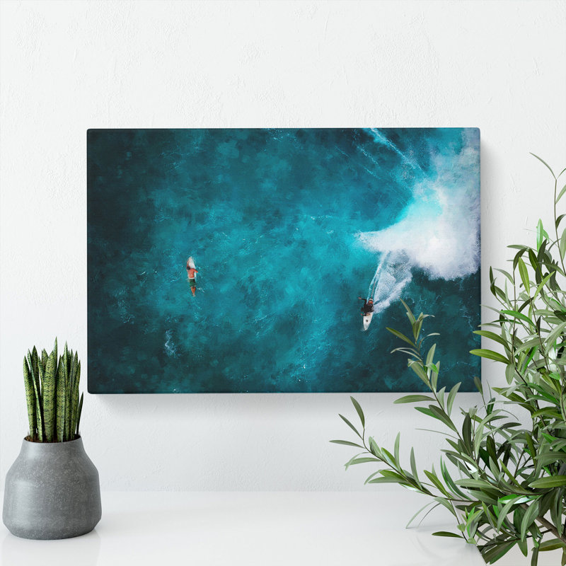Surfers In Hawaii - Wrapped Canvas, 35cm H x 50cm W x 3cm D