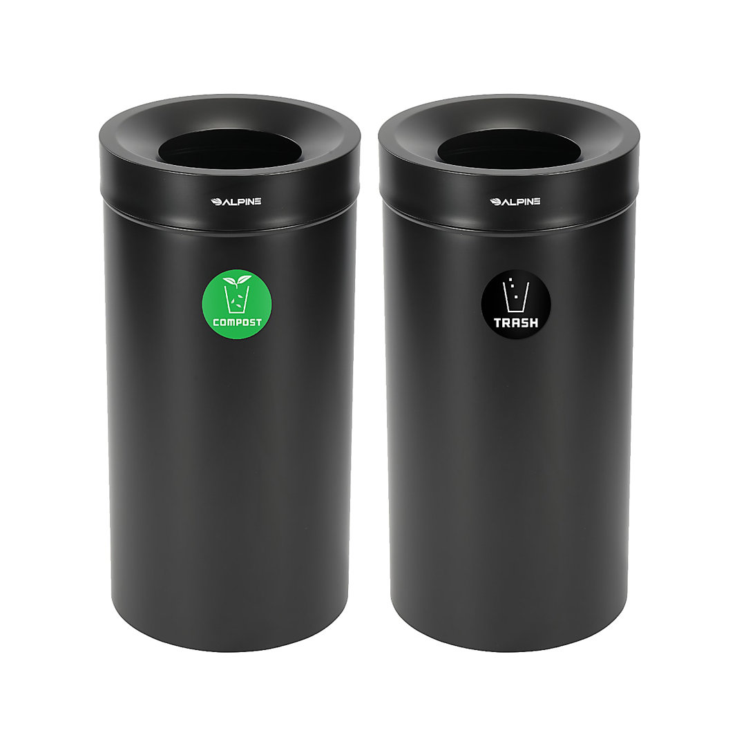 27 Gallon Commercial Indoor Trash Can (Set of 2) Alpine Industries 