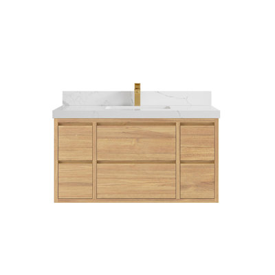 Teck flottant Madison X P 22 po De salle de bain Empira blanc quartz