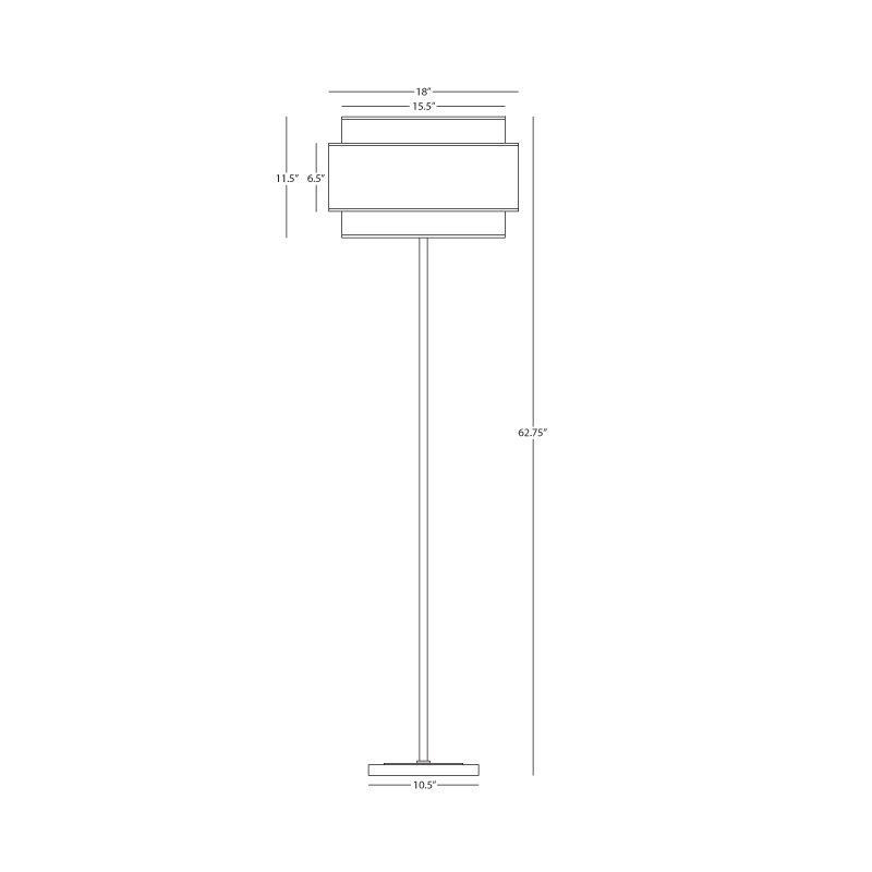 Srkashlteni Collection Floor Lamp With Nested Fabric Shades, 150W Max, Full Range Dimmer, UL Listed For Dry Locations - Perfect For Cozy Home Lighting