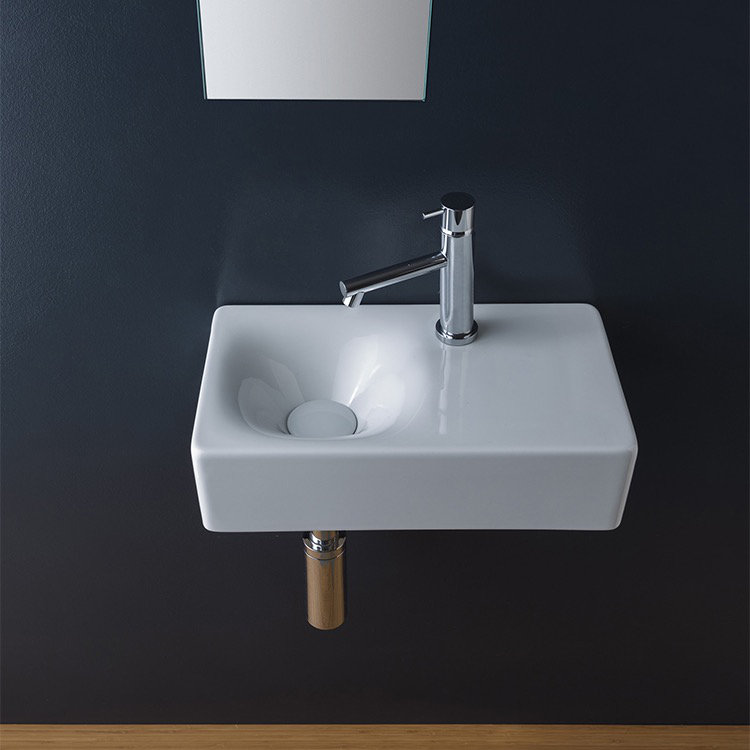 Lavabo de salle de bain mural Cube
