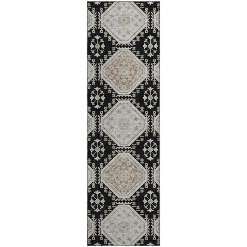 Tapis de qualité supérieure Sykora AMF1442 lavable à la machine, Tapis de couloir 2 pi 3 po x 7 pi 6 po